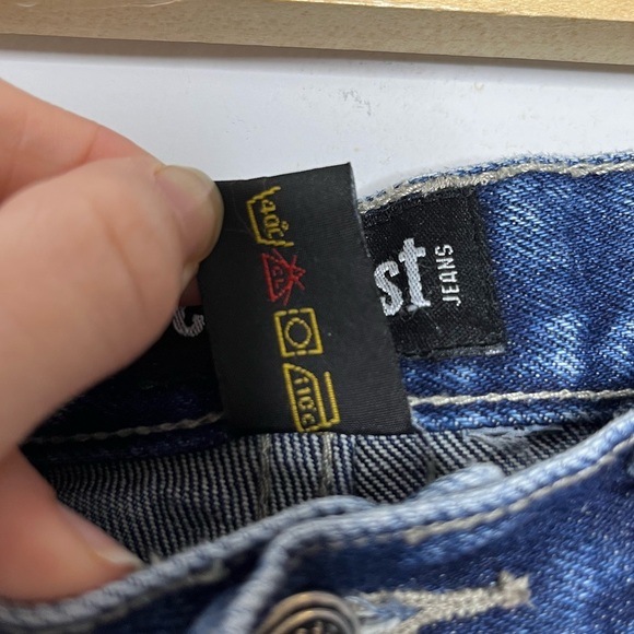 Vintage 90s contrast blue jeans mom jeans size 3/4 FITS LIKE 2 - Picture 9 of 13